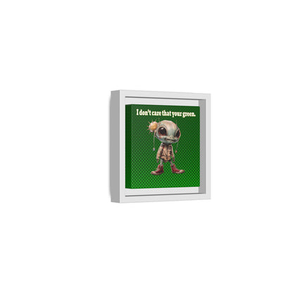 I don't care that your green - framed canvas art (logo green)