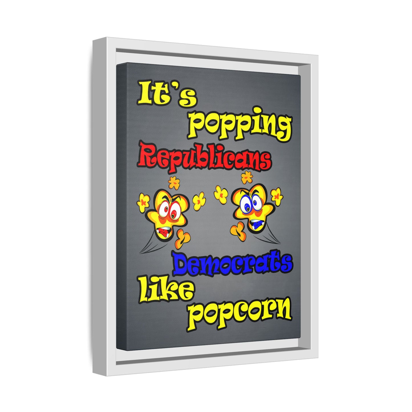 popping like popcorn - framed canvas art (grey-light grey)