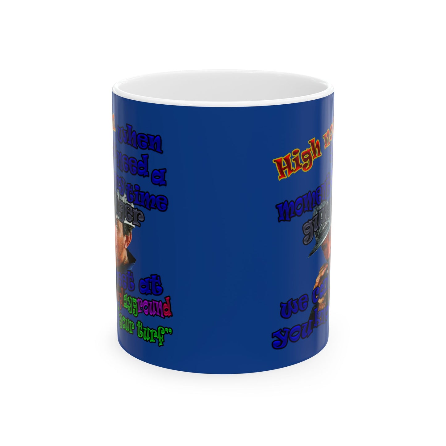 high noon - White Mug (dark blue)