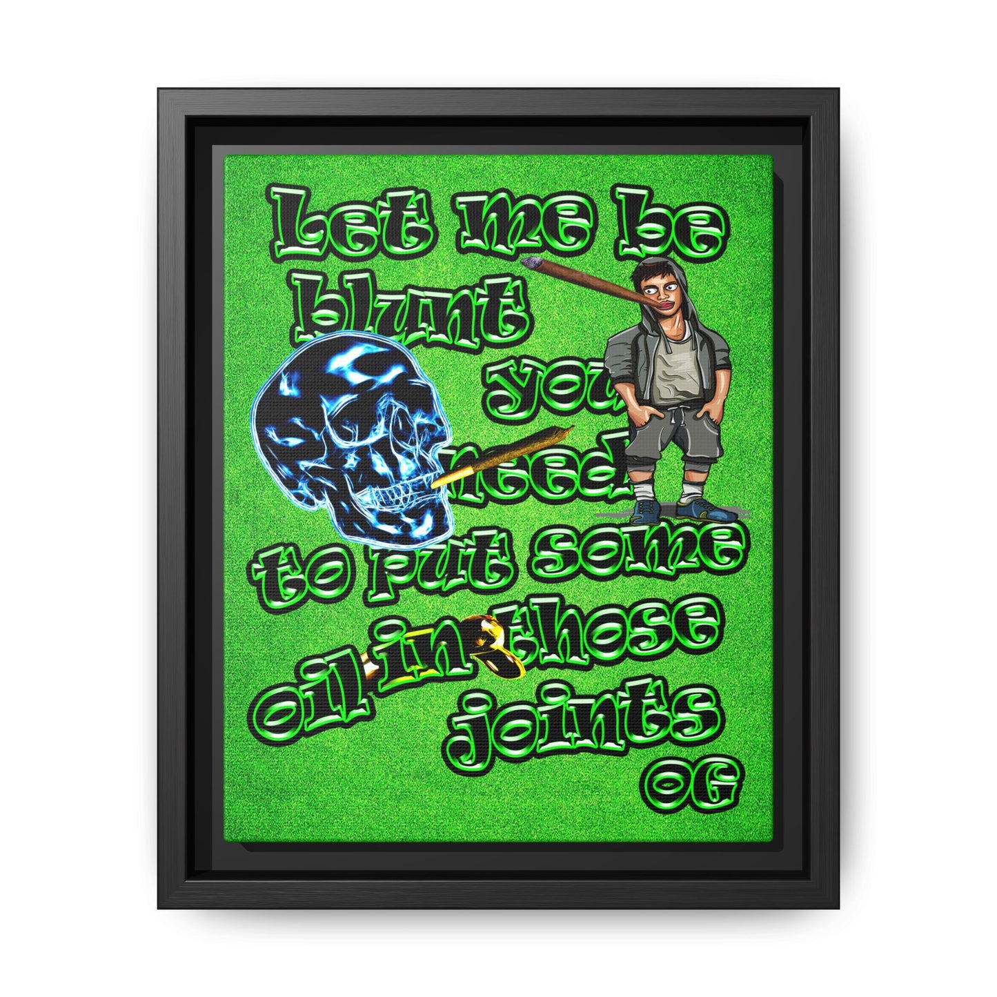 og - framed canvas art (green turf)