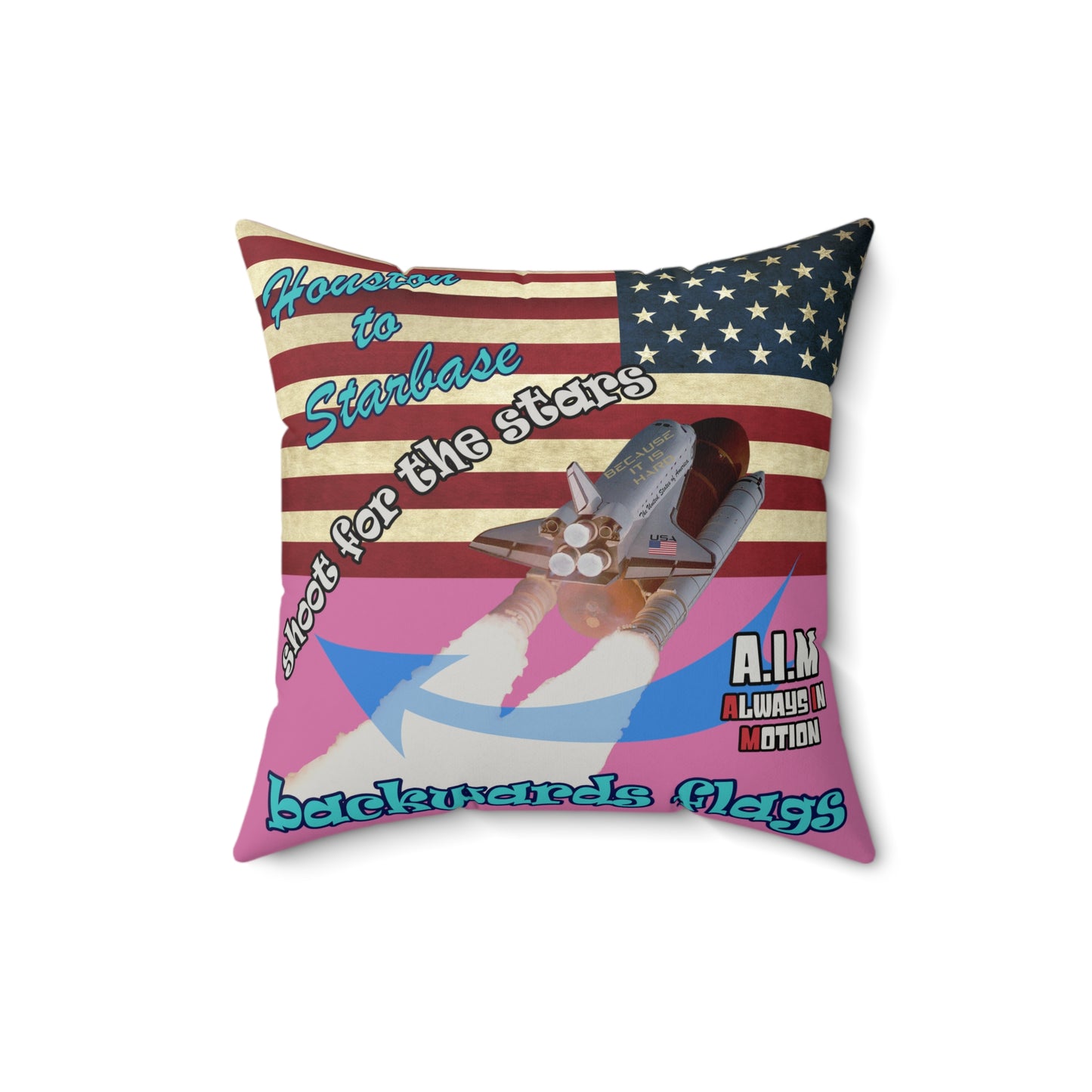 shoot for the stars - Faux Suede Square Pillow - (light pink)
