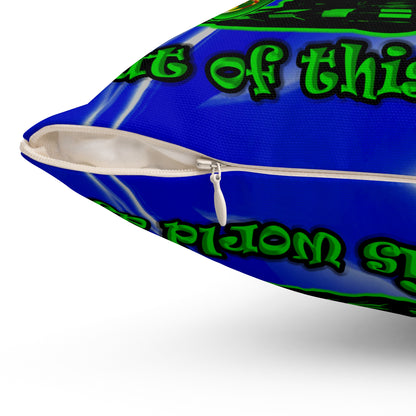 disc jockey - Spun Polyester Square Pillow - (blue-white wave)