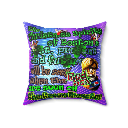 christmas spirits of boston - Spun Polyester Square Pillow - (purple wave)