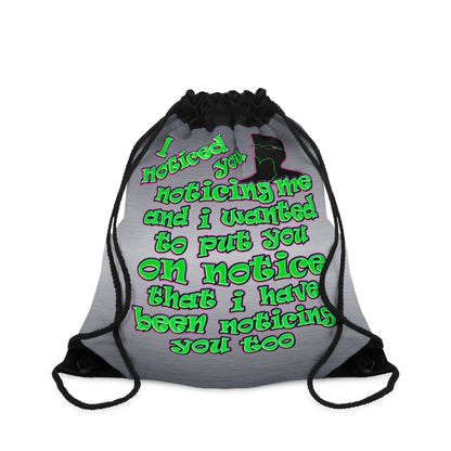 noticed you noticing - Drawstring Bag (brushed nickel)