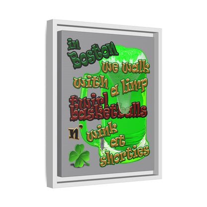 celtics logo - framed canvas art (grey)