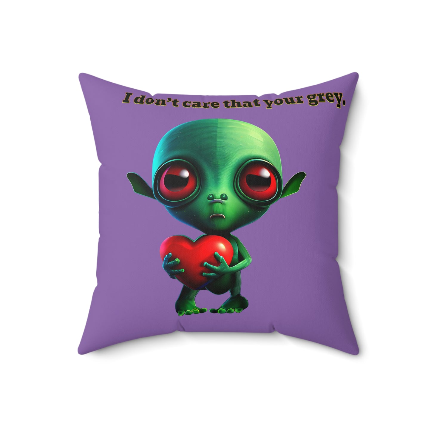 I don't care that your grey - Faux Suede Square Pillow - (light purple)