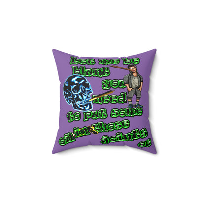og - Faux Suede Square Pillow - (light purple)