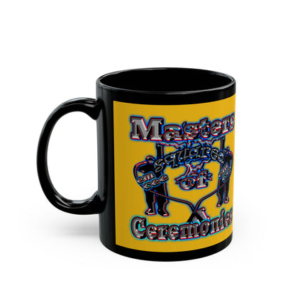 em cee squared - Black Mug (yellow)