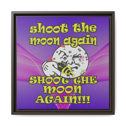 shoot the moon again - framed canvas art (purple-pink wave)