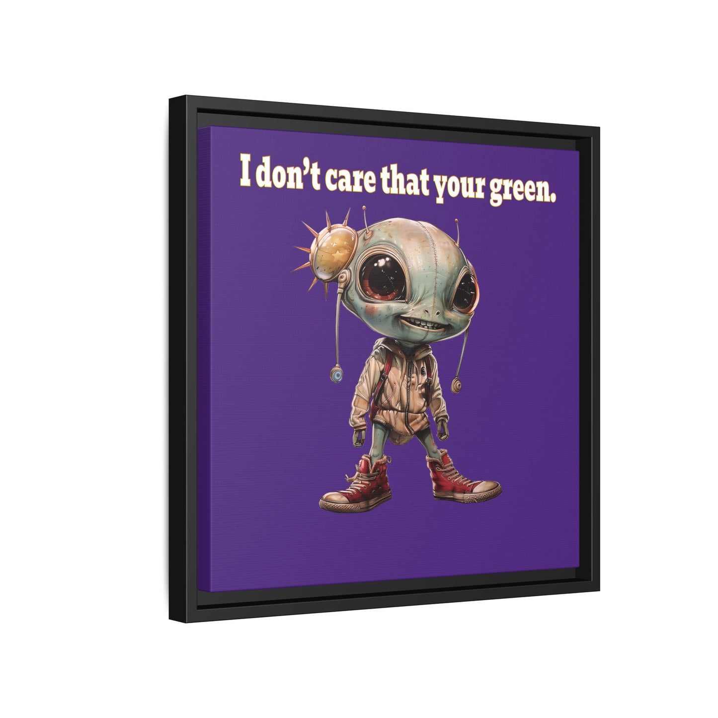I don't care that your green - framed canvas art (purple)