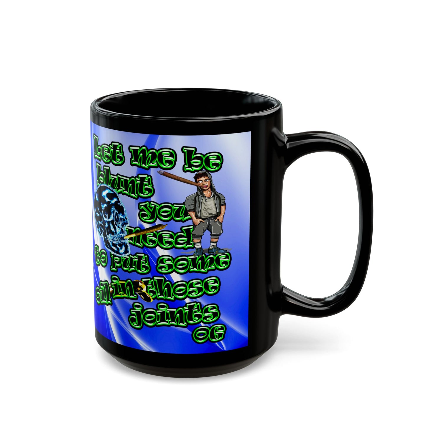 og - Black Mug (blue-white wave)