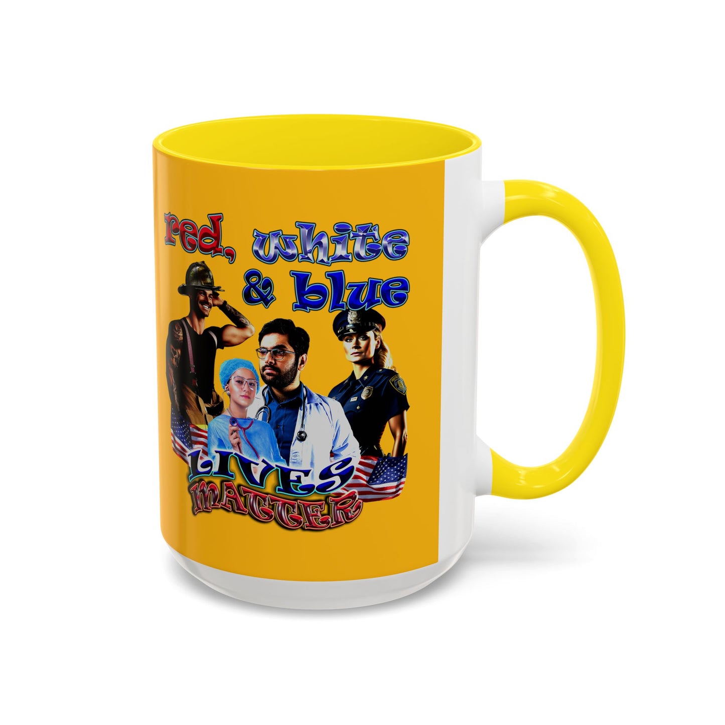 rw&b lives matter - Accent Mug (yellow)