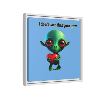 I don't care that your grey - framed canvas art (light blue)