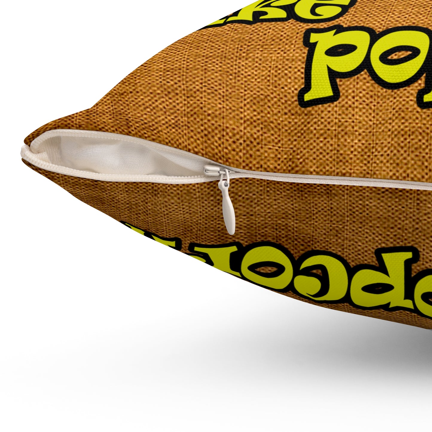 popping like popcorn - Spun Polyester Square Pillow - (dichromatic brown papyrus)