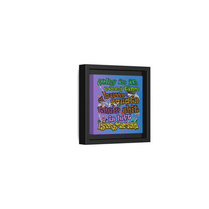 the bum's shit - framed canvas art (light blue-purple wave)
