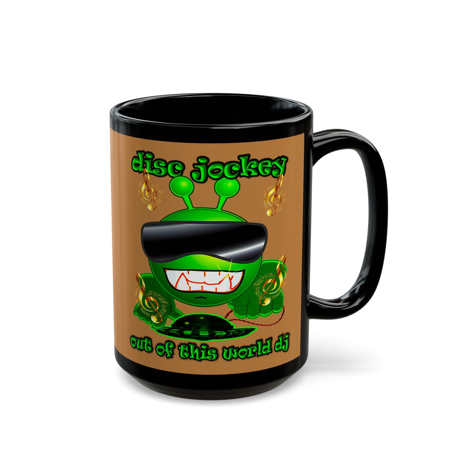 disc jockey - Black Mug (light brown)