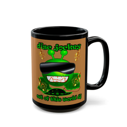 disc jockey - Black Mug (light brown)
