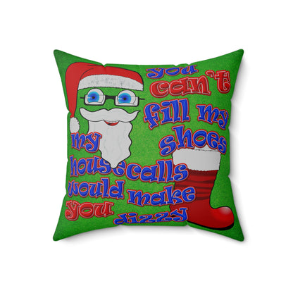 santa's shoes - Spun Polyester Square Pillow - (green turf)