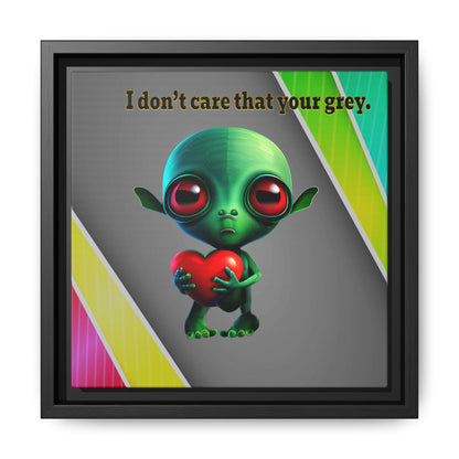 I don't care that your grey - framed canvas art (rainbow split)