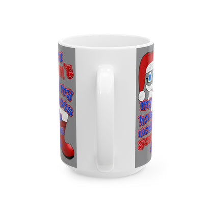 santa's shoes - White Mug (grey)
