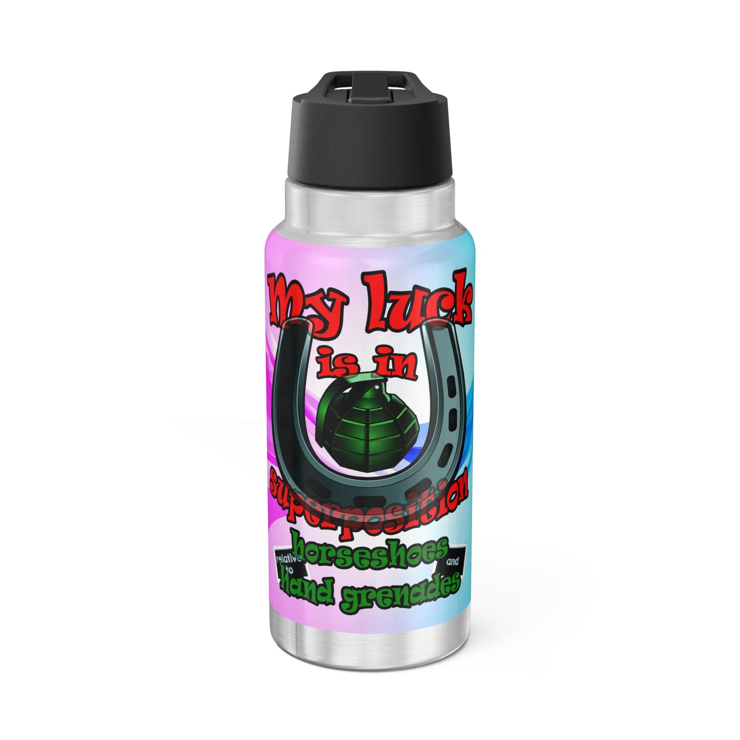 my luck - Gator Tumbler, 32oz  (light blue-pink wave)