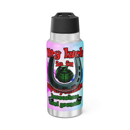 my luck - Gator Tumbler, 32oz  (light blue-pink wave)