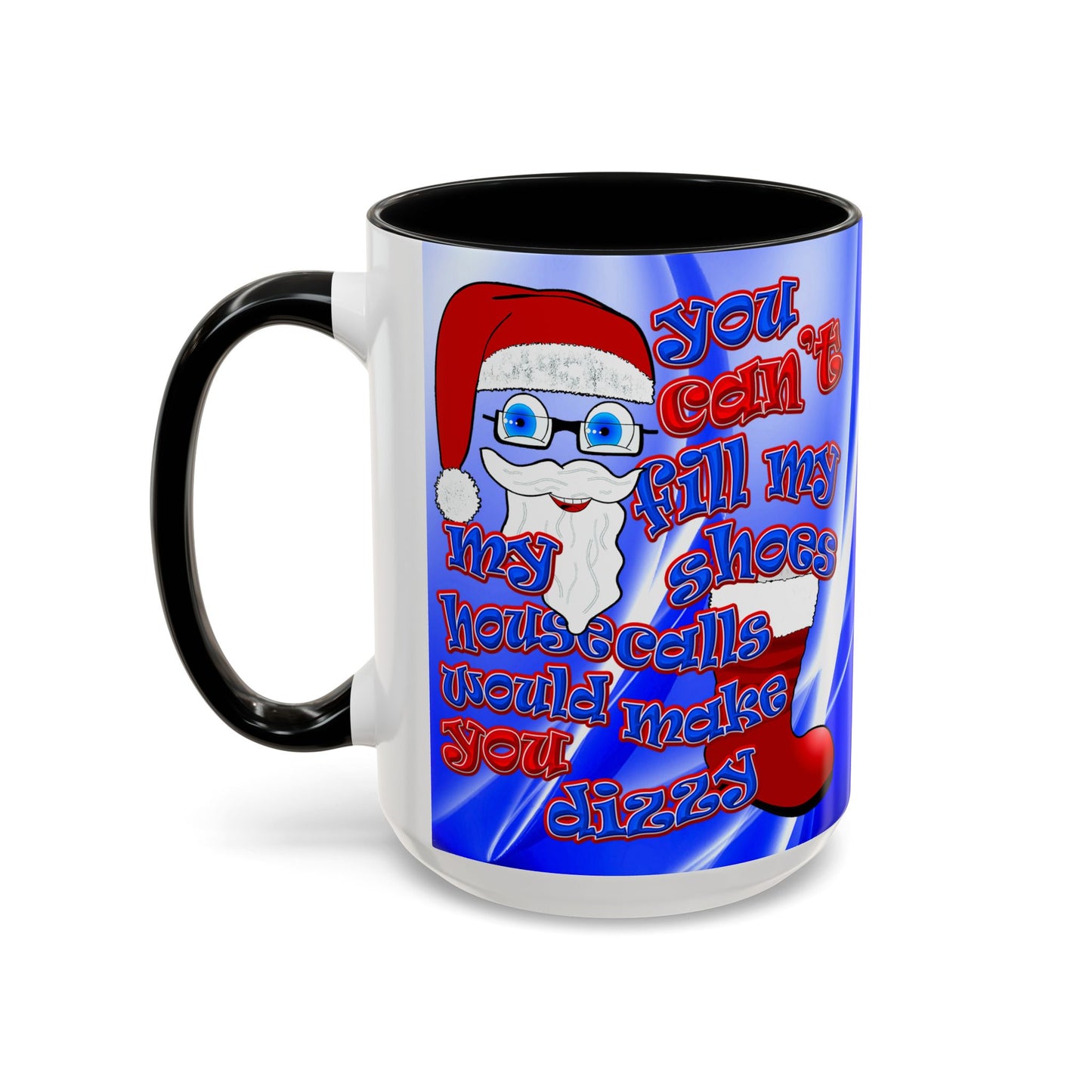santa's shoes - Accent Mug (blue-white wave)