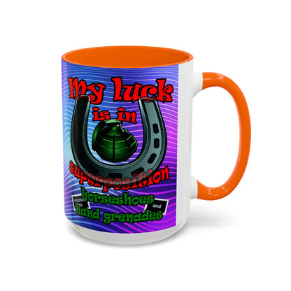 my luck - Accent Mug (purple wave)