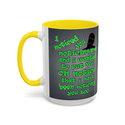 noticed you noticing - Accent Mug (grey-light grey)