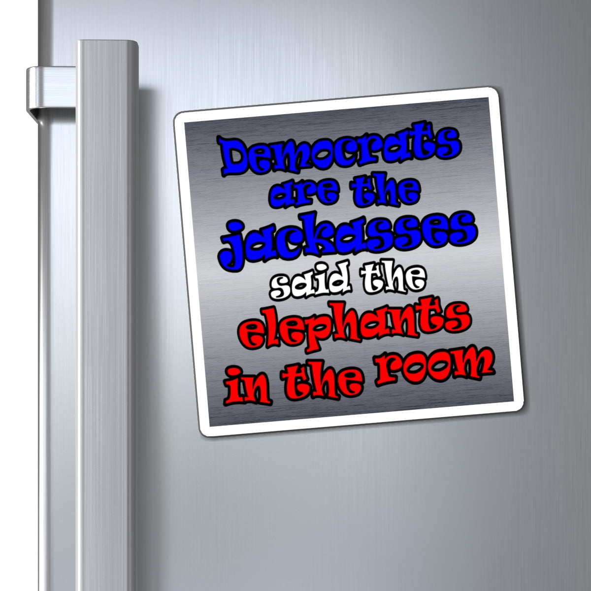 donkeys and elephants - Magnets - (brushed nickel)