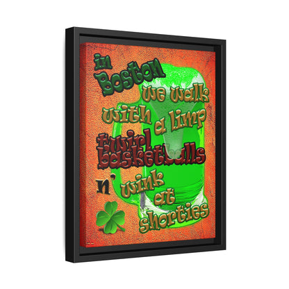 celtics logo - framed canvas art (burnt orange)