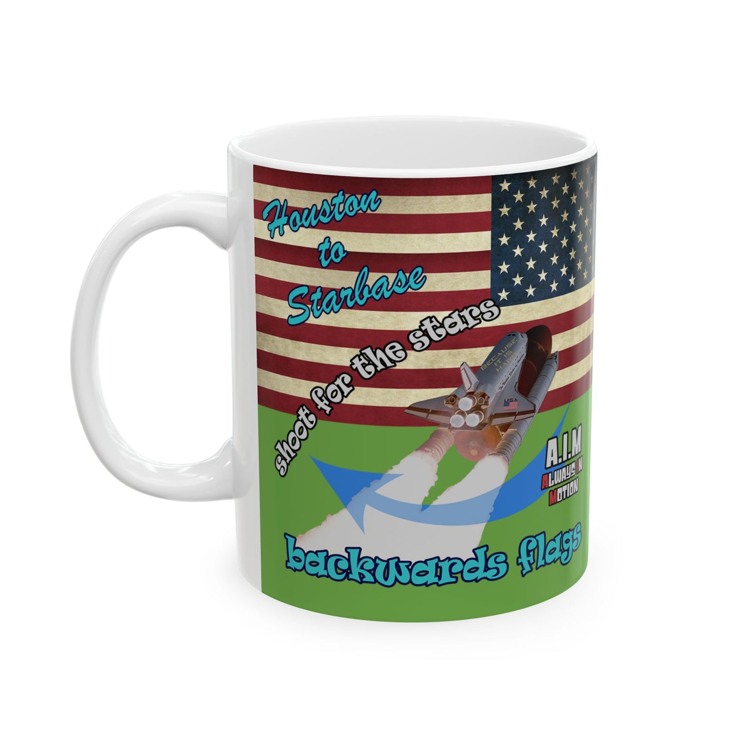 shoot for the stars - White Mug (green)