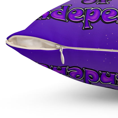 declaration of the independents - Spun Polyester Square Pillow - (purple-pink wave)