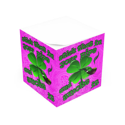 stick that in your pipe and smoke it - note cube (pink swirl)