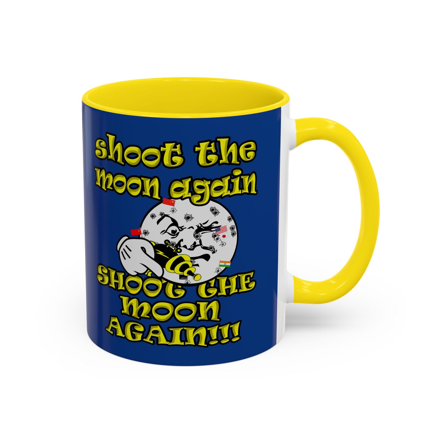 shoot the moon again - Accent Mug (dark blue)