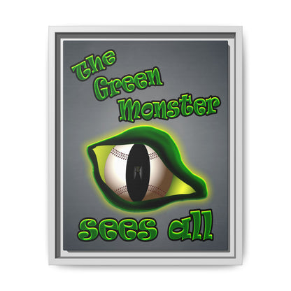 green monster - framed canvas art (grey-light grey)