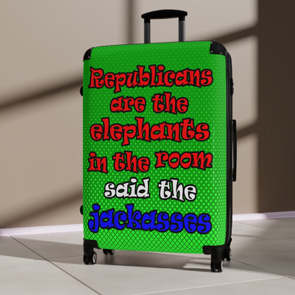 donkeys and elephants - Suitcase (logo green)