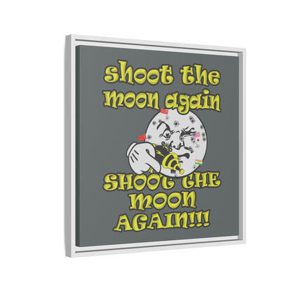 shoot the moon again - framed canvas art (dark grey)
