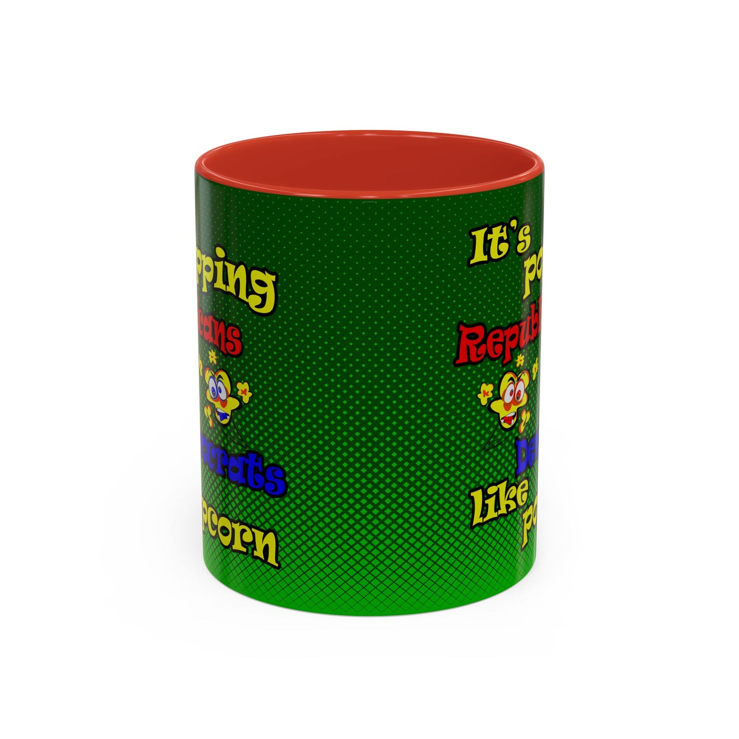 popping like popcorn - Accent Mug (logo green)