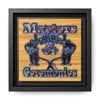 em cee squared - framed canvas art (butterscotch wood finish)