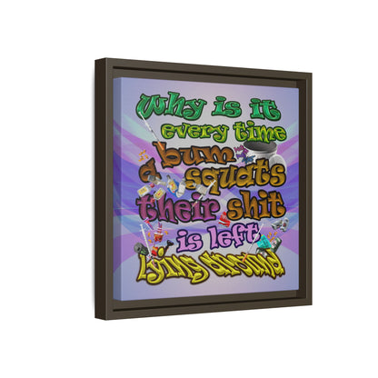 the bum's shit - framed canvas art (light blue-pink wave)
