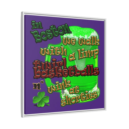 celtics logo - framed canvas art (purple)