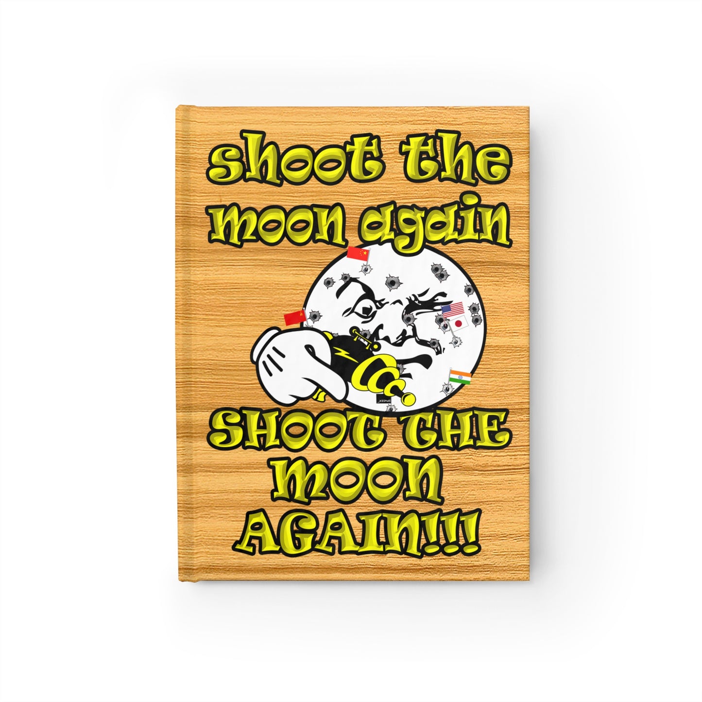 shoot the moon again - journal-lined (butterscotch wood finish)