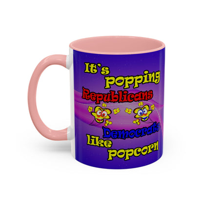 popping like popcorn - Accent Mug (purple-pink wave)