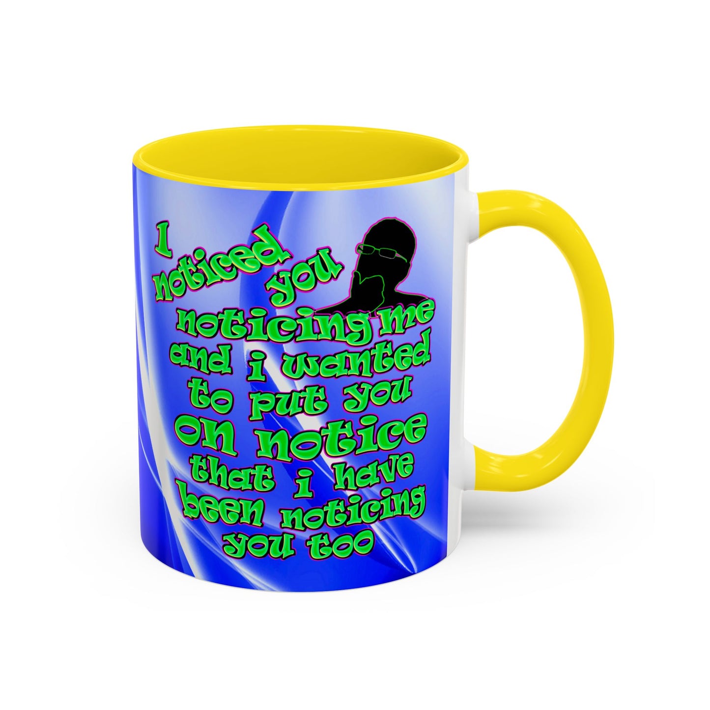 noticed you noticing - Accent Mug (blue-white wave)