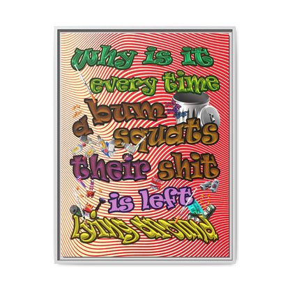 the bum's shit - framed canvas art (yellow-orange wave)