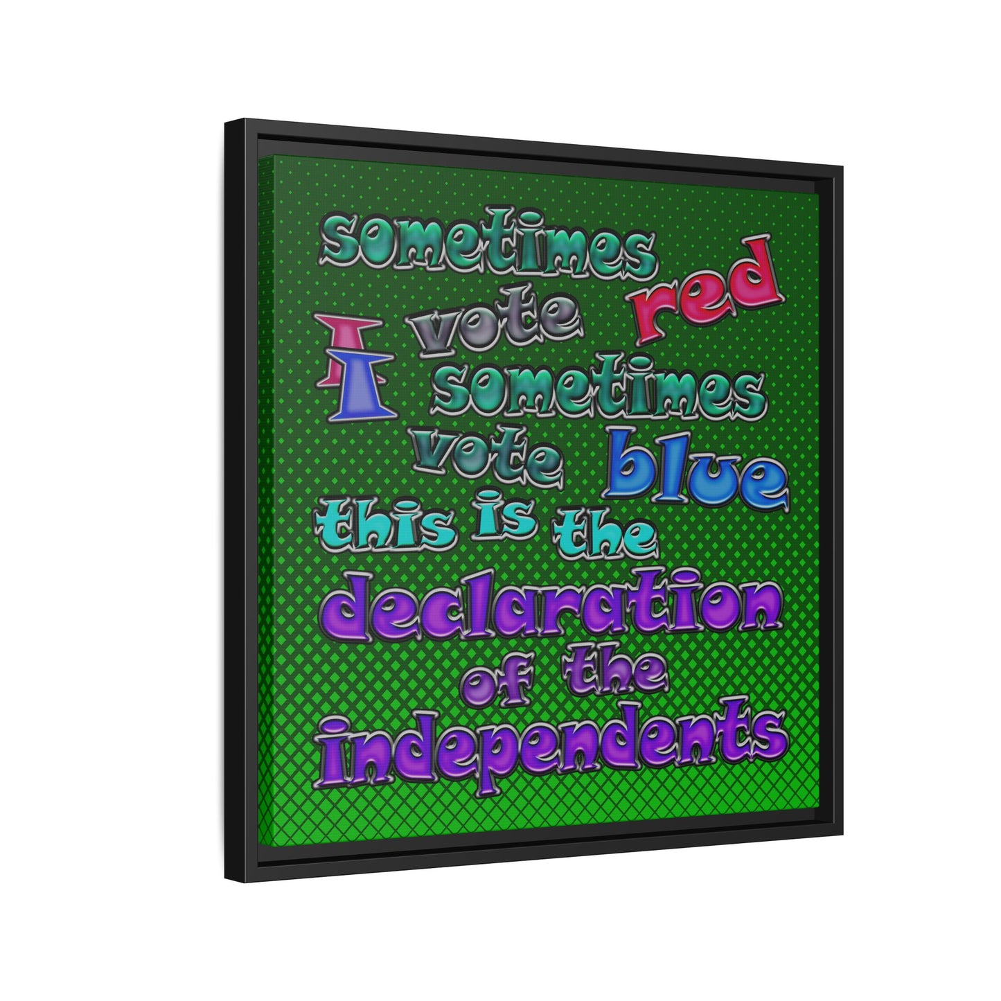 declaration of the independents - framed canvas art (logo green)