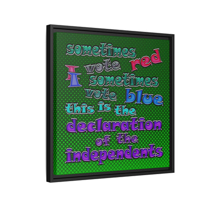 declaration of the independents - framed canvas art (logo green)