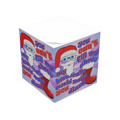 santa's shoes - note cube (light blue-pink wave)