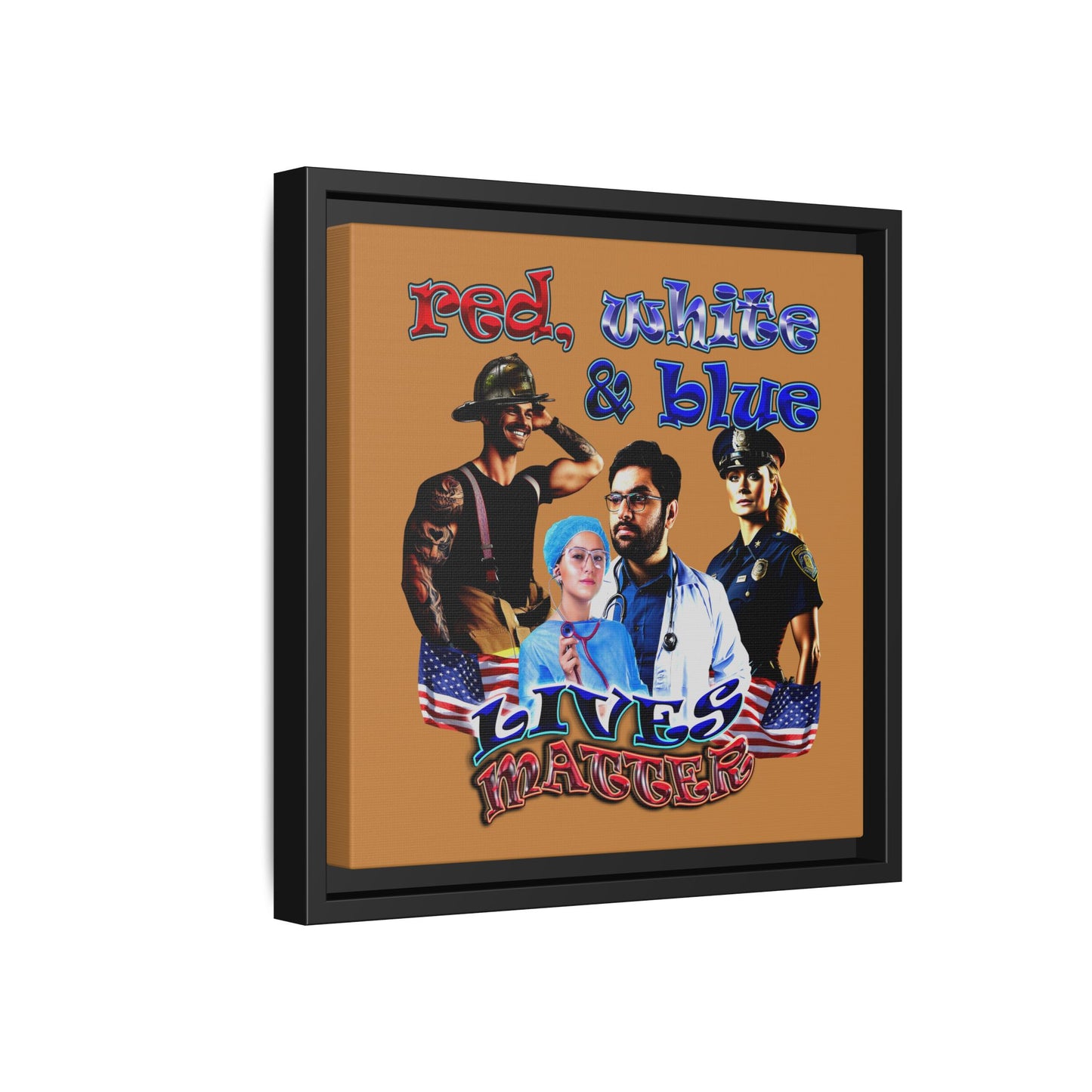 rw&b lives matter - framed canvas art (light brown)